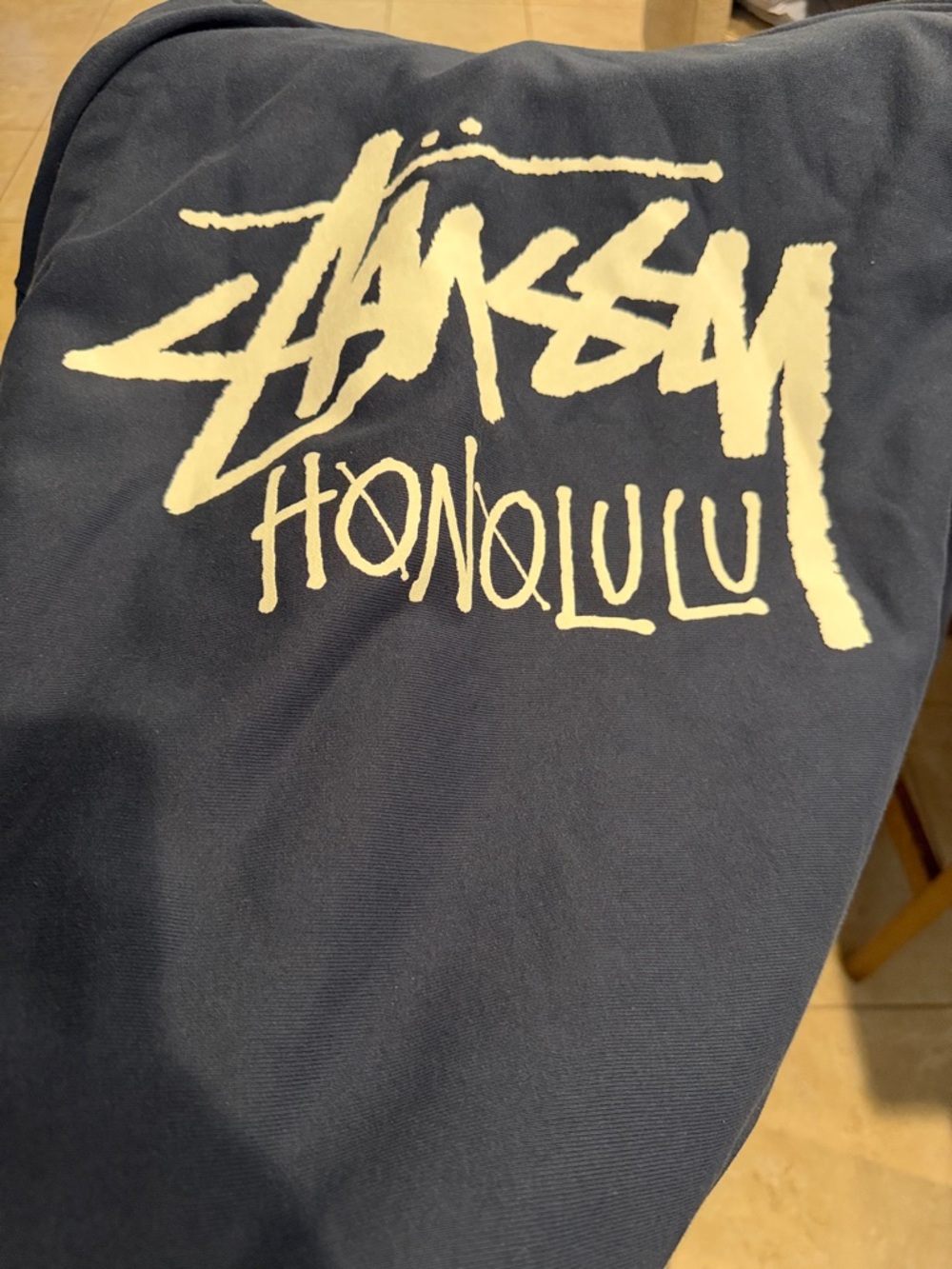 NWT Stussy Honolulu Navy with White Script Large Zip Hoodie - Picture 5 of 6